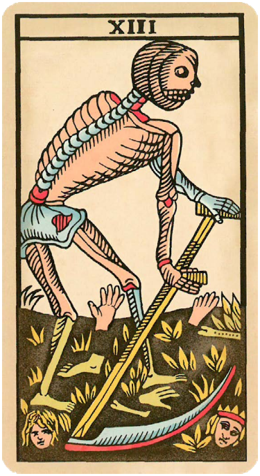 Carta del Arcano XIII del Tarot de Marsella.